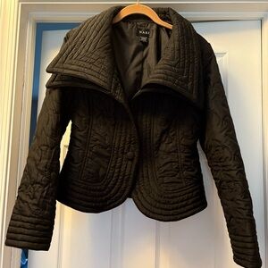 Elegant Black Quilted Women's Blazer